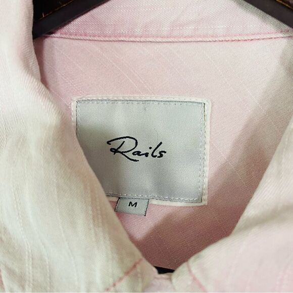 Rails Womens Ingrid Raw Hem Dusty Rose Shirt Size M - Picture 2 of 9